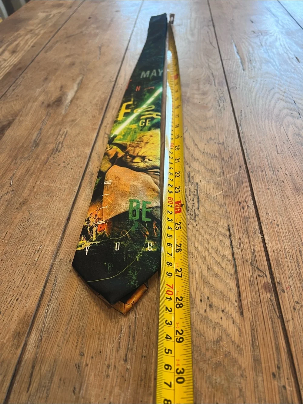 Star Wars Woven Polyester Pointed Tie Yoda Graphic Logo Accents Black